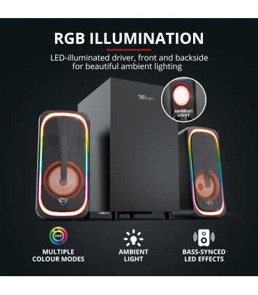 اسپیکر تراست Trust GXT 635 Rumax Multiplatform RGB 2.1 Speaker Set