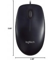 ماوس لاجیتک Logitech MOUSE M90 USB GREY 300