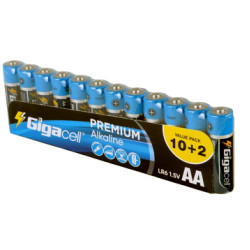 باتری قلمی گیگاسل Gigacell LR6 Super Alkaline AA | بسته ۱۲ عددی