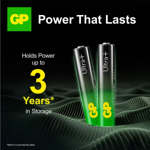 بسته ۲ عددی باتری آلکالاین GP Ultra+ سایز AAAA، مناسب برای قلم‌های سرفیس و سایر قلم‌های نوری