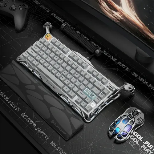 کیبورد گیمینگ گراواستار GravaStar Mercury K1 Pro Silver Gray
