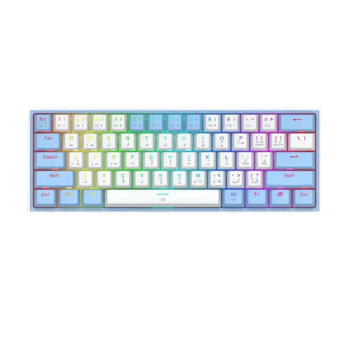 کیبورد مکانیکال ردراگون RedRagon K617 FIZZ WB با طراحی ۶۰٪ و نورپردازی RGB