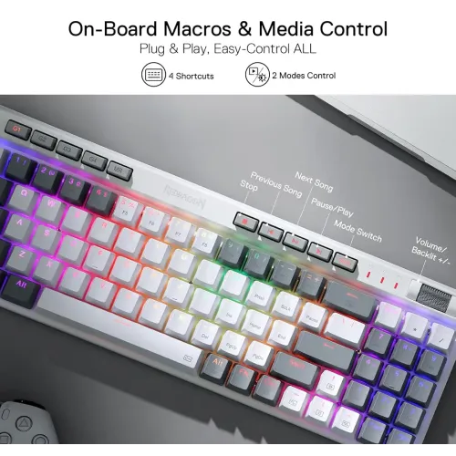 کیبورد گیمینگ ردراگون RedRagon Magic Wand SE K655 WG RGB کیبورد گیمینگ ردراگون RedRagon Magic Wand SE K655 WG RGB