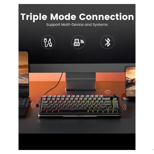 کیبورد گیمینگ ردراگون RedRagon Flekact Pro K708GG RGB کیبورد گیمینگ ردراگون RedRagon Flekact Pro K708GG RGB