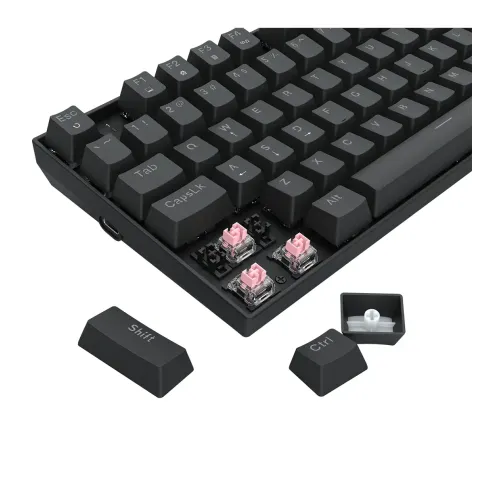 کیبورد مکانیکال گیمینگ ردراگون مدل GHOSTBLADE K735 کیبورد ردراگون RedRagon GHOSTBLADE K735 با سوئیچهای مغناطیسی صورتی و طراحی ۹۰٪