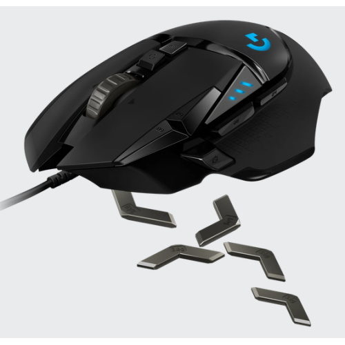 ماوس گیمینگ لاجیتک Logitech G502 HERO با سنسور HERO 25K، وزنه‌های قابل تنظیم و نورپردازی RGB