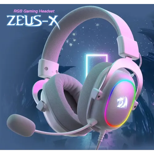 هدست گیمینگ ردراگون RedRagon ZEUS-X H510 سفید با نورپردازی RGB و صدای ۷.۱ کاناله