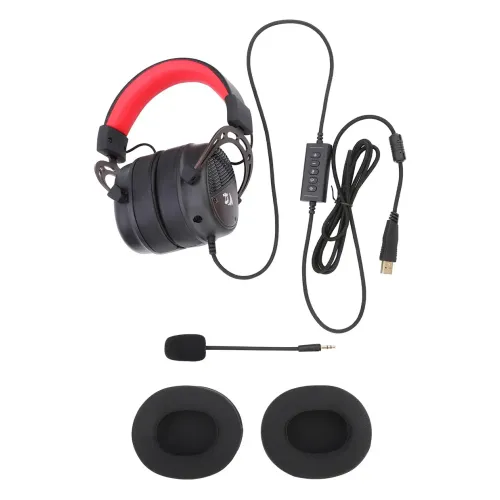 هدست گیمینگ ردراگون RedRagon THORIDAL H730 مشکی با درایور ۵۳mm و صدای فضایی ۳۶۰ درجه
