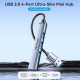 هاب-۴-در-۱-ونشن-Vention-CKOHB هاب ۴ در ۱ USB 3.0 ونشن Vention CKOHB با بدنه فلزی و کابل بافته شده