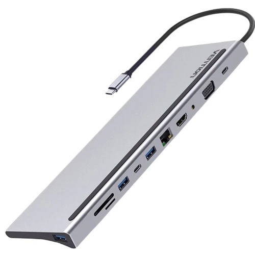 داک-استیشینگ-ونشن-Vention-THTHC داک استیشینگ ۱۱ در ۱ USB-C ونشن Vention THTHC با خروجی ۴K و بدنه فلزی