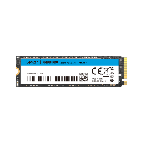 حافظه SSD لکسار Lexar NM610 PRO 500GB با رابط PCIe Gen3x4 و فرم فاکتور M.2 2280