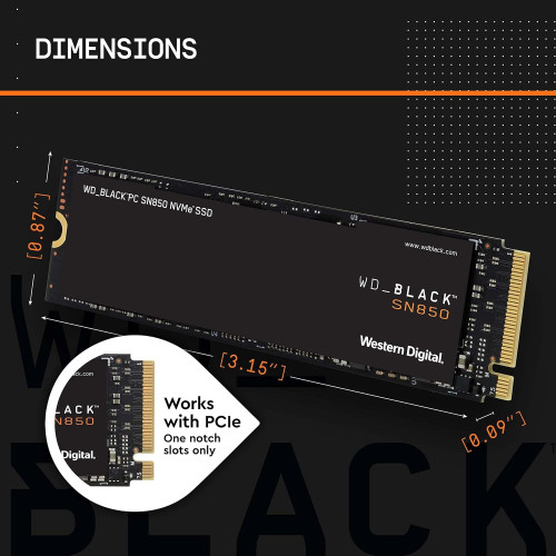 حافظه SSD وسترن دیجیتال WD Black SN850 1TB با رابط PCIe Gen4 و فرم فاکتور M.2 2280