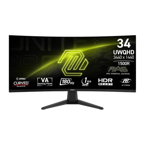 مانیتور گیمینگ MSI MAG 346CQ مانیتور گیمینگ ۳۴ اینچ خمیده MSI MAG 346CQ با پنل VA و نرخ نوسازی ۱۸۰ هرتز