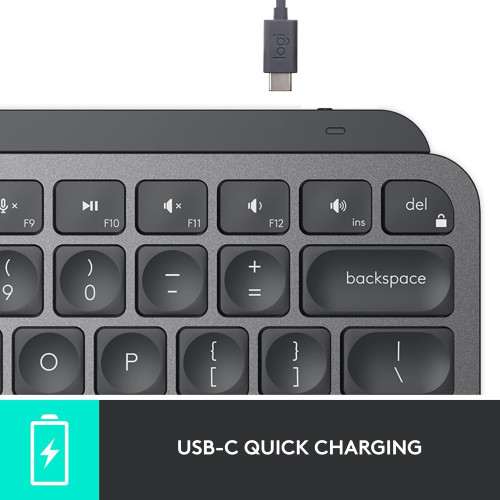 کیبورد بیسیم لاجیتک Logitech Keyboard MX Keys Mini Graphite کیبورد بیسیم لاجیتک Logitech Keyboard MX Keys Mini Graphite