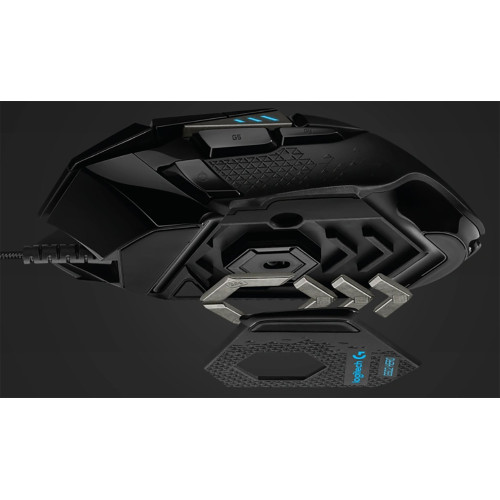 ماوس گیمینگ لاجیتک Logitech G502 HERO با سنسور HERO 25K، وزنه‌های قابل تنظیم و نورپردازی RGB