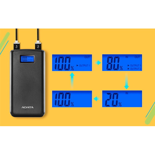 پاوربانک ای دیتا Power Bank AData S20000D ظرفیت 20000 میلی آمپر