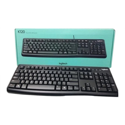 کیبورد لاجیتک Logitech K120 با حروف فارسی و طراحی مقاوم در برابر مایعات