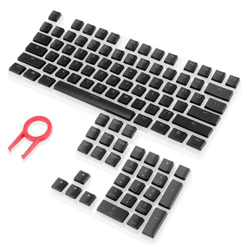 مجموعه ۱۰۴ کلید کیکپ ردراگون RedRagon A130 Black با فناوری Doubleshot PBT و بخش شفاف RGB