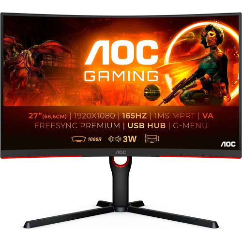 مانیتور گیمینگ ای او سی AOC C27G3U سایز 27 اینچ مانیتور گیمینگ ای او سی AOC C27G3U سایز 27 اینچ