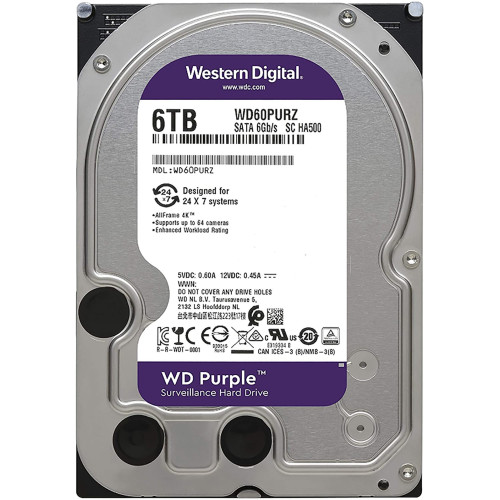 هارد دیسک وسترن دیجیتال بنفش WD Purple  ظرفیت 6 ترابایت
