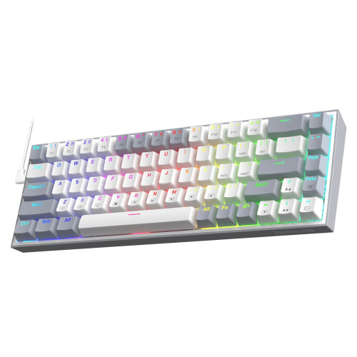 کیبورد مکانیکال ردراگون RedRagon Castor K631 WG با سوئیچ قرمز، نورپردازی RGB و ست کیکپ طوسی-خاکستری