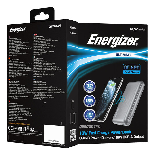 پاور بانک انرجایزر Energizer QE20007PQ ظرفیت 20000 میلی آمپر پاور بانک انرجایزر Energizer QE20007PQ ظرفیت 20000 میلی آمپر
