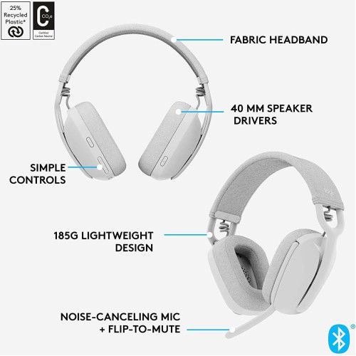 هدفون بیسیم لاجیتک Headset Logitech Zone Vibe 100 Graphite