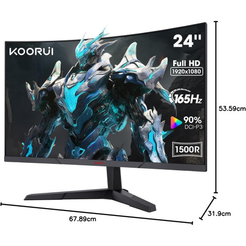 مانیتور گیمینگ مدل Koorui 24E6CA سایز 24 اینچ