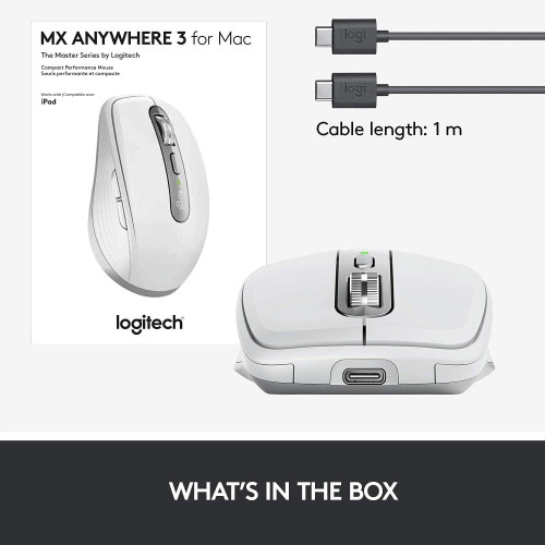 ماوس بیسیم لاجیتک Logitech MOUSE ANYWHERE 3 mac pale grey ماوس بیسیم لاجیتک Logitech MOUSE ANYWHERE 3 mac pale grey