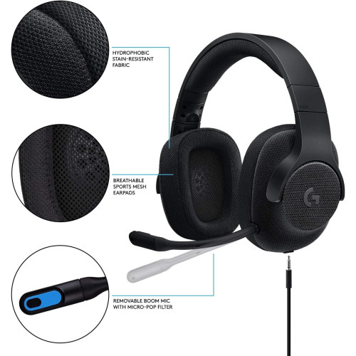 هدست گیمینگ لاجیتک Logitech Gaming Headset G433 7.1 Black هدست گیمینگ لاجیتک Logitech Gaming Headset G433 7.1 Black