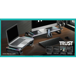 استند رومیزی مانیتور تراست Monitor Stand Trust TDesk RGB استند رومیزی مانیتور تراست Monitor Stand Trust TDesk RGB
