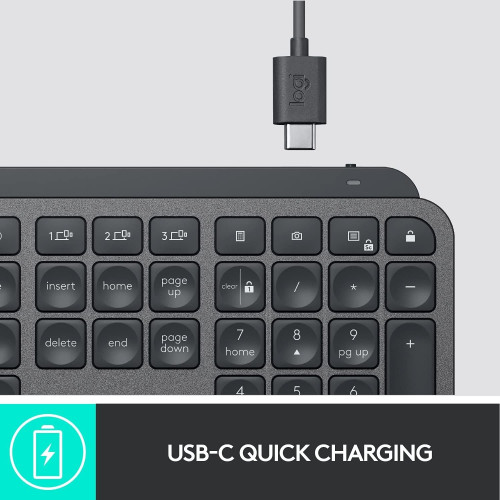 کیبورد بیسیم لاجیتک Logitech Keyboard MX Keys Graphite