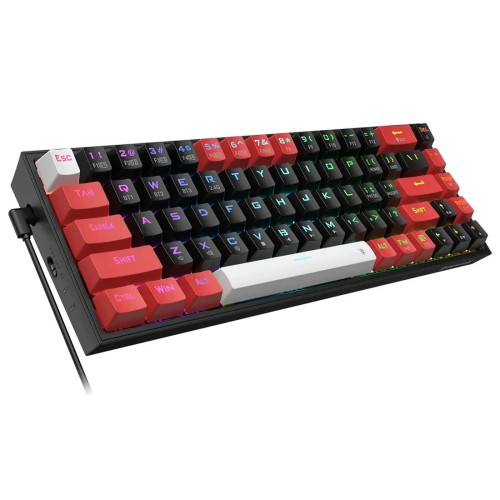 کیبورد بی‌سیم مکانیکال ردراگون RedRagon CASTOR K631 PRO BRW با سوئیچ قرمز و نورپردازی RGB