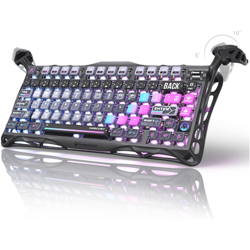 کیبورد گیمینگ گراواستار GravaStar Mercury K1 Pro Special Edition Cyberpunk